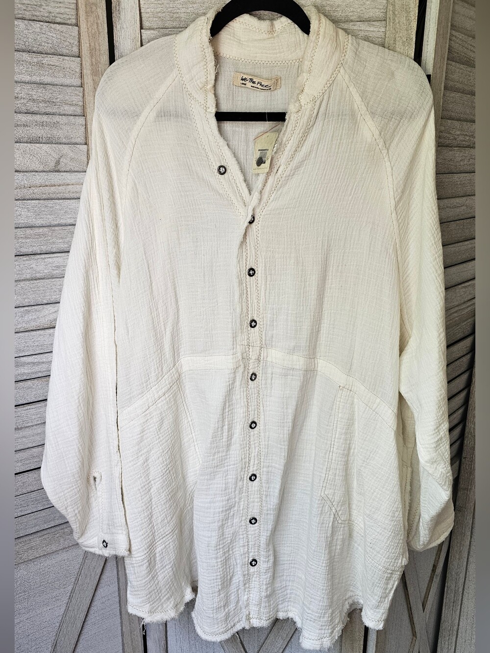 NWT Free People Textured Button-Down Tunic